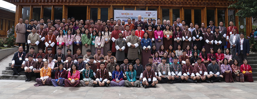 August 2026: Bhutan NOG (btNOG13) Conference Day Group Photo held at the Office of the Vice Chancellor, Royal University of Bhutan, Thimphu
