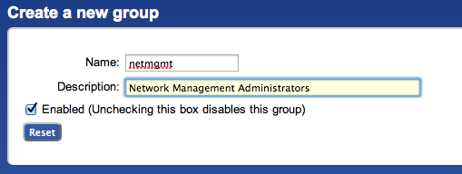 Create group form