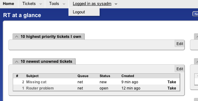 Logout as sysadm