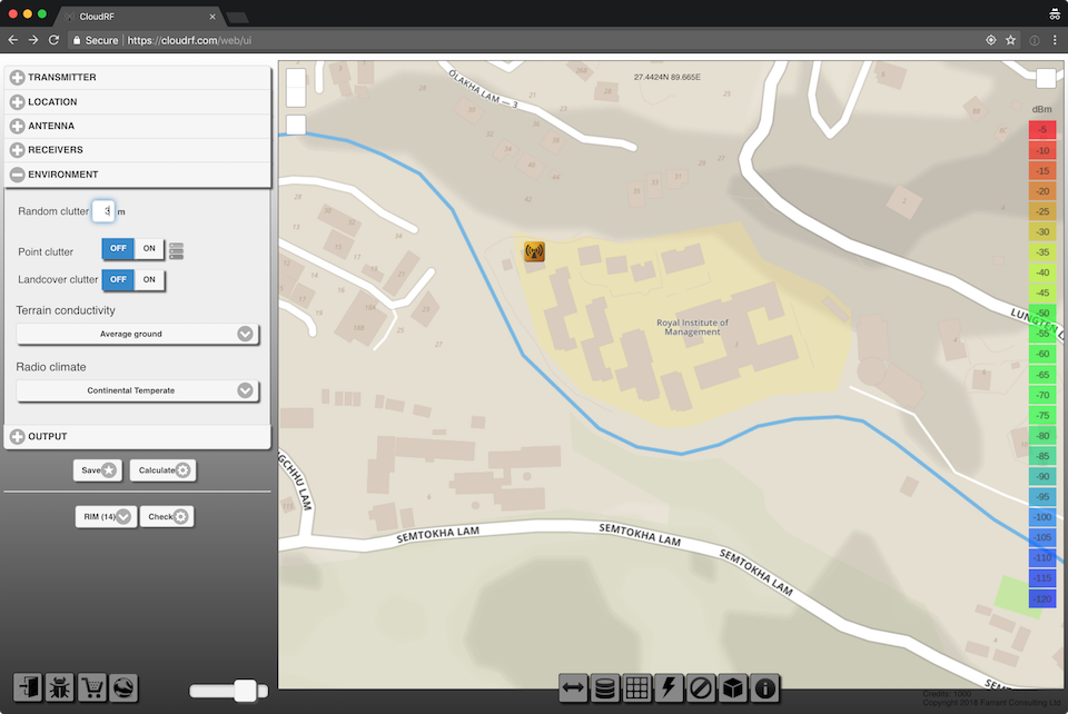 Configure the environment with random clutter and for the appropriate terrain and climate