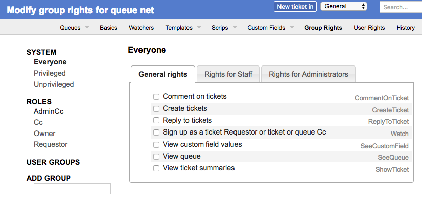 Group rights overview