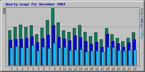 Hourly usage for December 2004