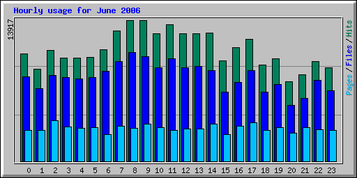 Hourly usage for June 2006